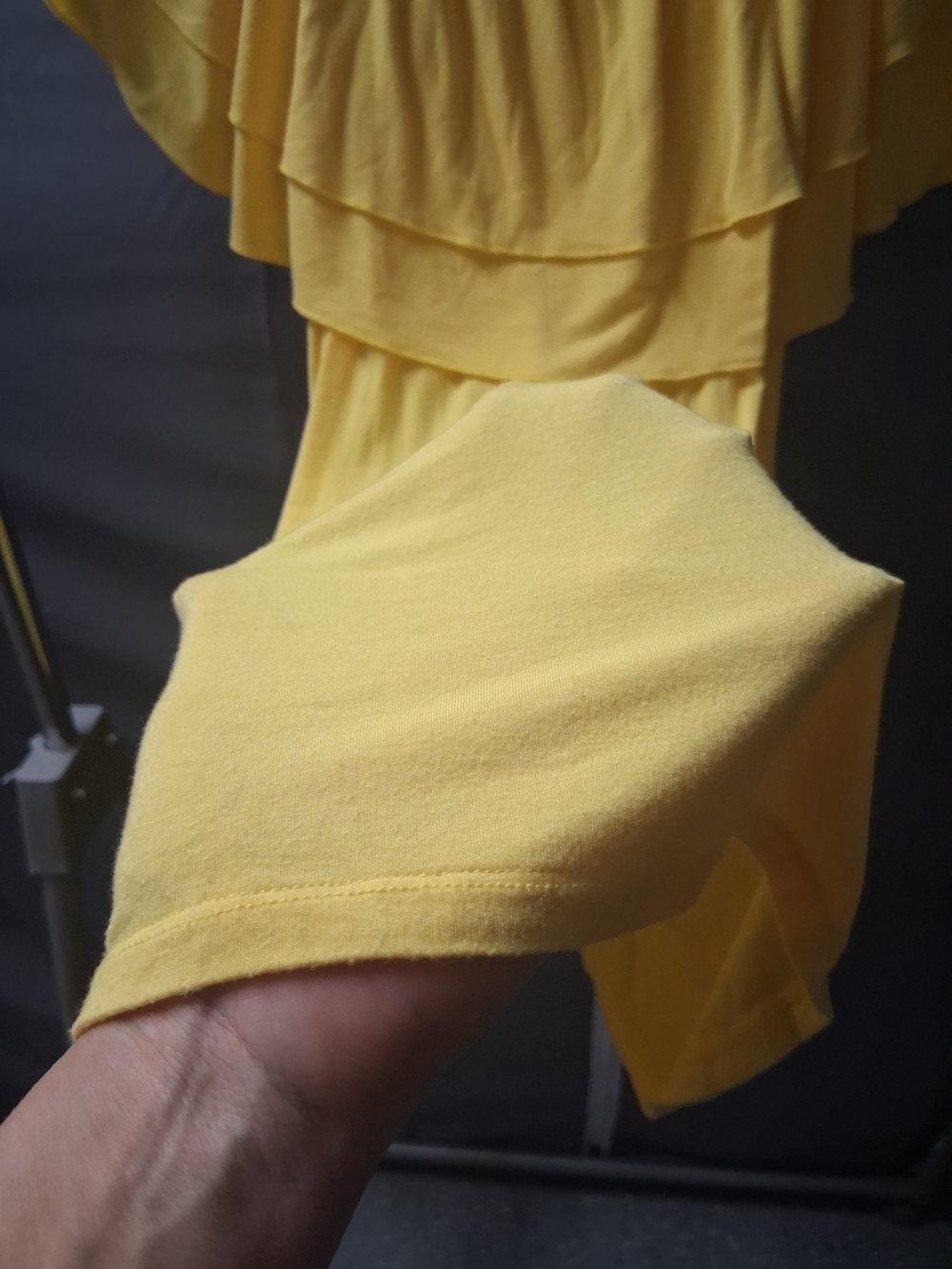 Yellow Ruffle Off-Shoulder Women's Top - Picture 5 of 5